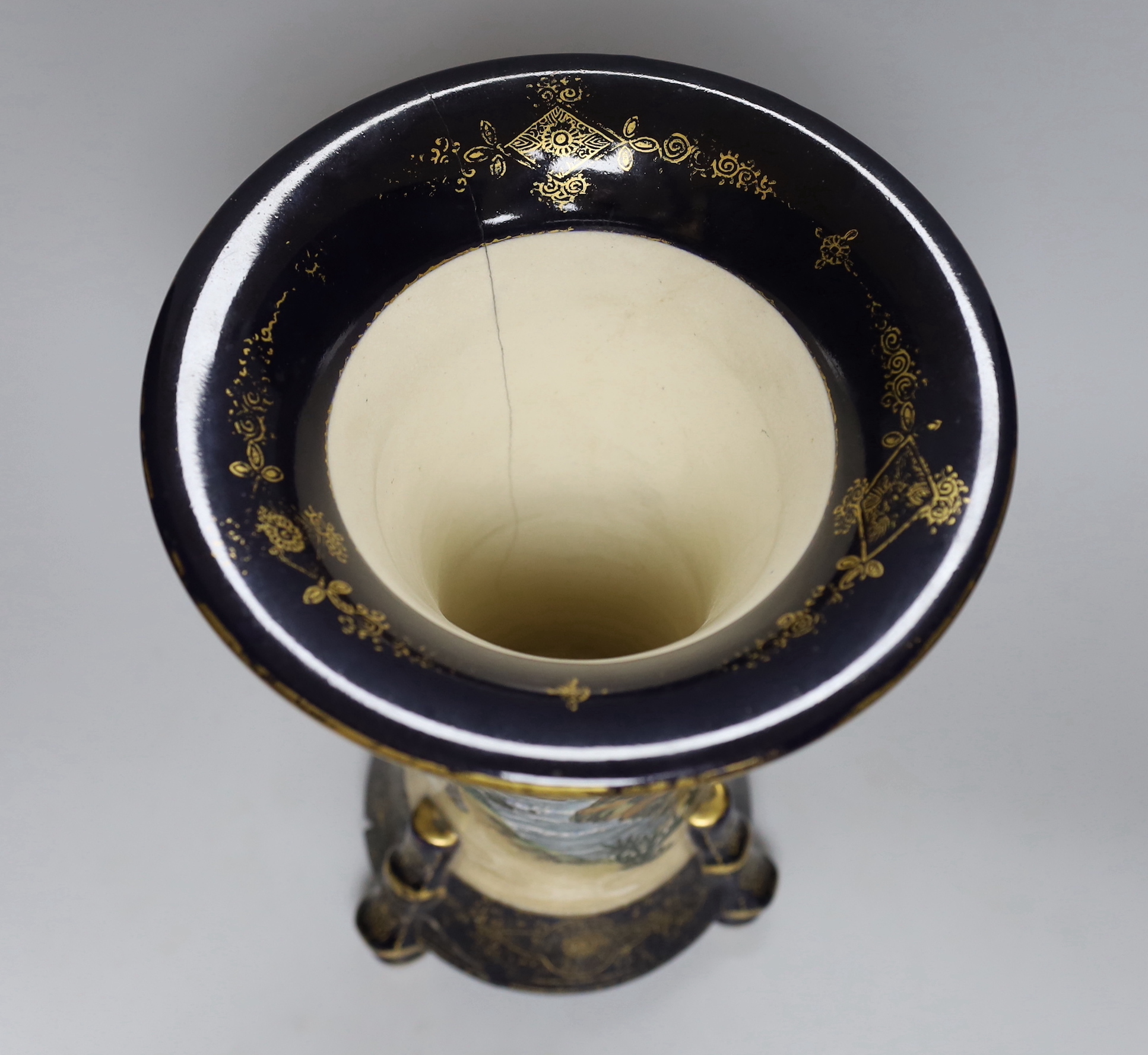 An early 20th century Japanese Satsuma vase, 31cm